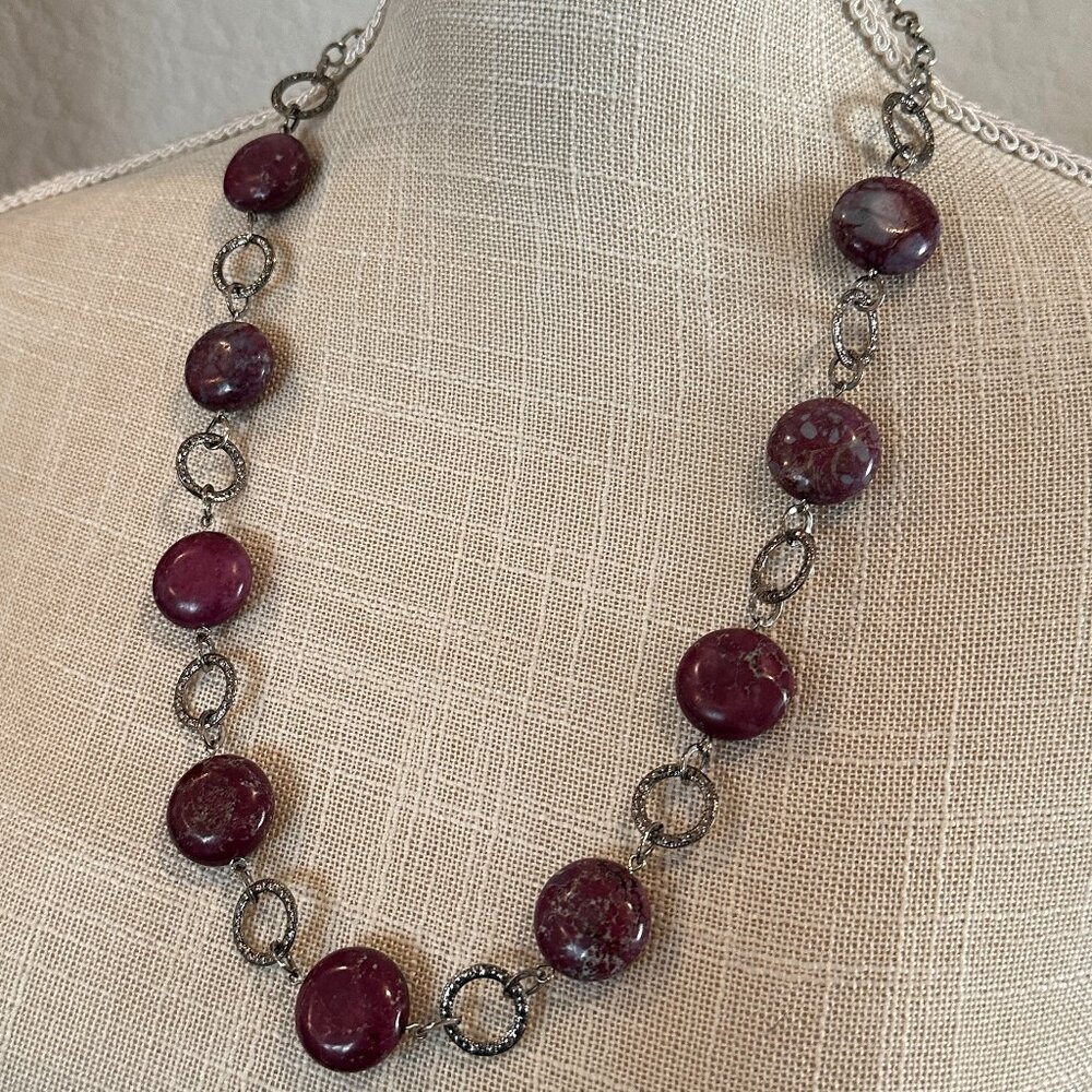 Purple Zoisite Stone Necklace